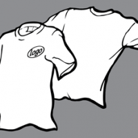 White 1 color logo t-shirt